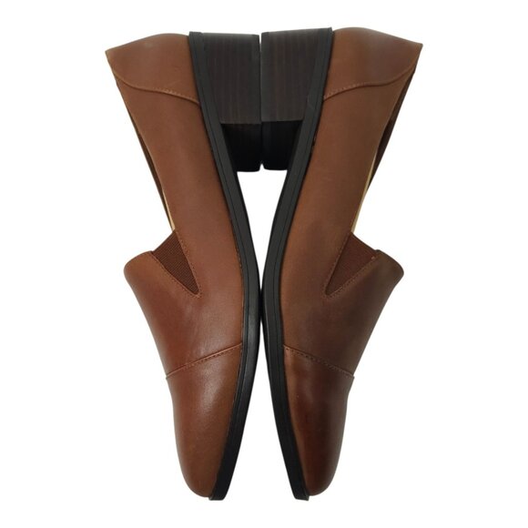 Bella Vita Ohara Burnished Leather Loafer Women 12M Camel Slip On Block Heel NEW - Picture 6 of 16